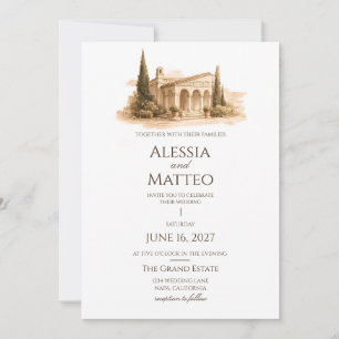 Tuscan Villa Romance Wedding Invitation