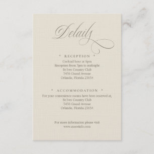 Tuscan Villa Script Details Enclosure Card