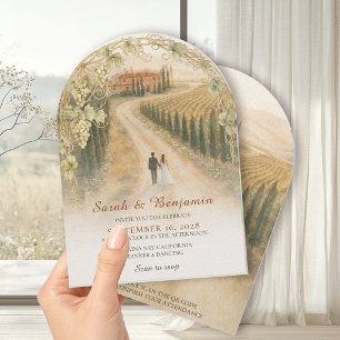 Tuscan Vineyard Elegant Arch Wedding  Invitation