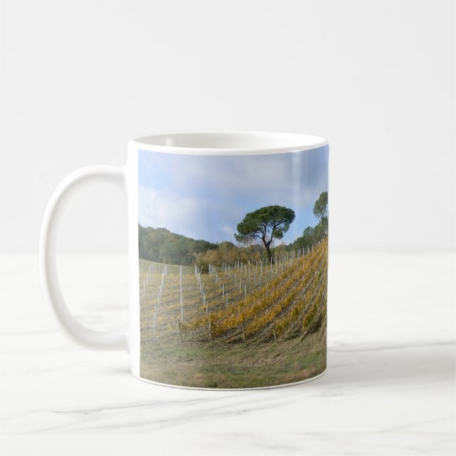Tuscan vineyard in autumn coffee mug (Left)