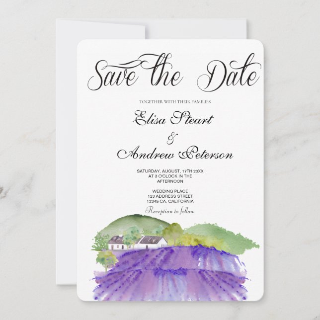 Tuscan Vineyard Save the Date Invitation (Front)