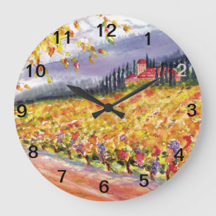 Tuscan Vineyard wall clock