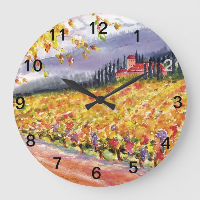 Tuscan Vineyard wall clock (Front)