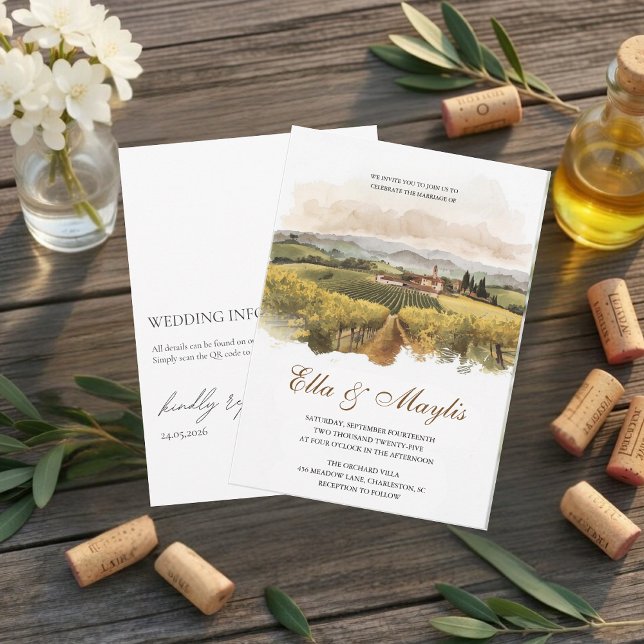 Tuscan Vineyard Wedding | Italian Countryside Invitation (Creator Uploaded)