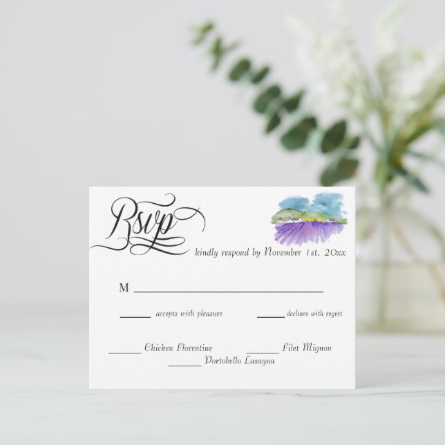 Tuscan Vineyard wedding rsvp Postcard (Standing Front)