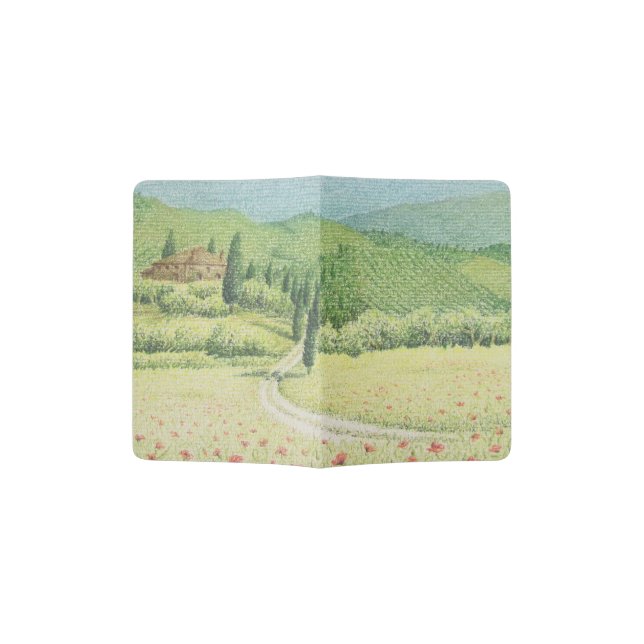 Tuscan Vineyards, Italy in Pastel Passport Holder (Opened)