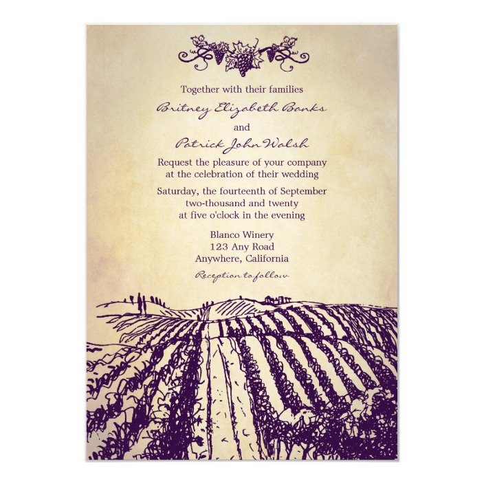 Tuscan Vintage Winery Vineyard Wedding Invitations Zazzle Com Get inspired by 513 professionally designed wedding invitations templates. tuscan vintage winery vineyard wedding invitations zazzle com