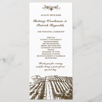 Tuscan Vintage Winery Vineyard Wedding Programs by natureprints at Zazzle