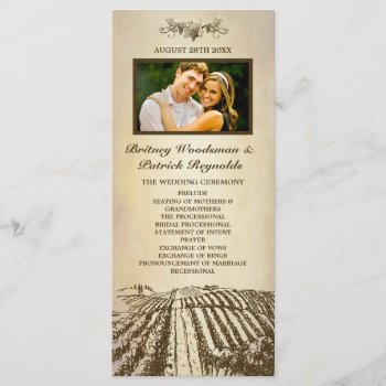 Tuscan Vintage Winery Vineyard Wedding Programs by natureprints at Zazzle