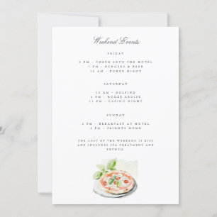 Tuscan Watercolor Bachelor Weekend Invitation Card