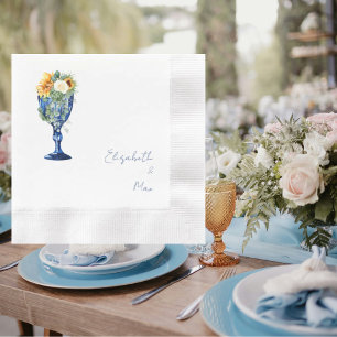Tuscan Wedding Coined Cocktail Napkins