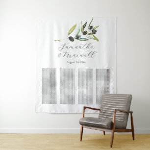 Tuscan Wedding Welcome Sign Seating Chart Tapestry