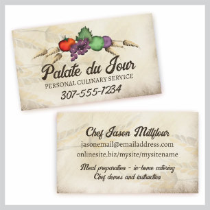 Tuscan wheat fruit cooking business card