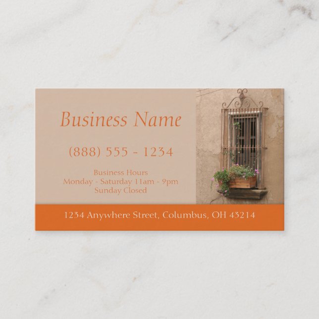 Tuscan Window Business Cards (Front)