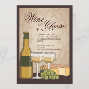 Tuscan Wine & Cheese Tasting Party Invitation