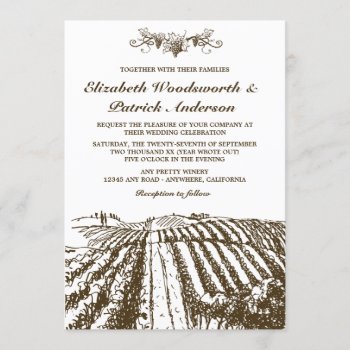 Tuscan Winery Rustic Vineyard Wedding Invitations by natureprints at Zazzle