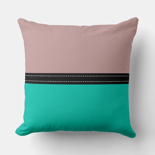 Tuscany & Amazonite Solid Color Background Throw Pillow (Front)