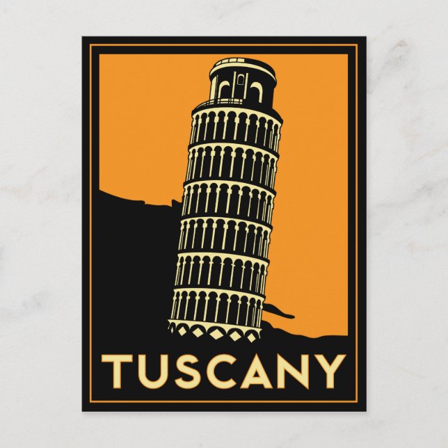 Tuscany Art Deco Poster Postcard (Front)