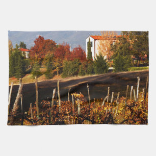 Tuscany Autumn Landscape Towel