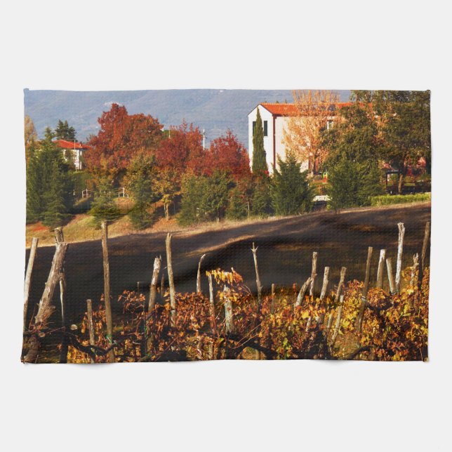 Tuscany Autumn Landscape Towel (Horizontal)