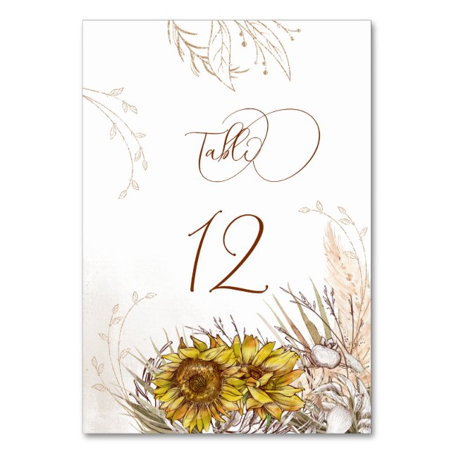 Tuscany Autumn Texture Tracery Table Number (Front)