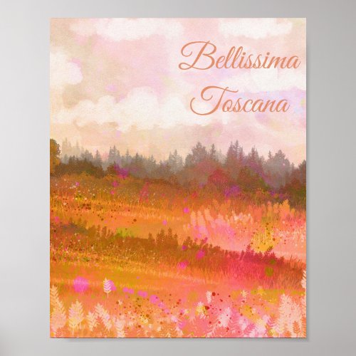  Tuscany Bellissima Toscana  Italian Language Poster