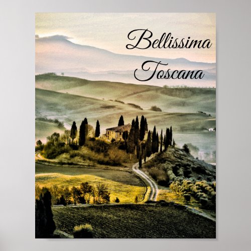  Tuscany  Bellissima Toscana Italian Language Poster