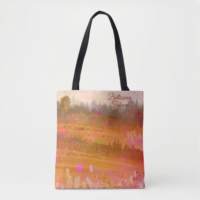 *~* Tuscany  Bellissima Toscana Italian Language Tote Bag (Front)