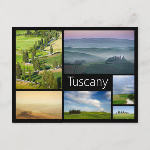 Tuscany black frame collage postcard