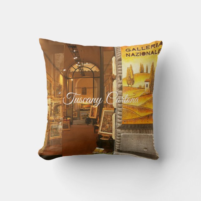 Tuscany Cortona.Art Gallery. Throw Pillow (Front)