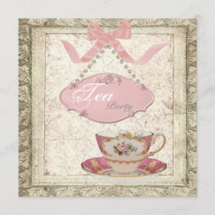 Tuscany Country Bridal Shower Tea Party Invitation