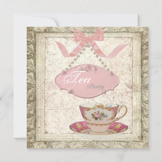 Tuscany Country Bridal Shower Tea Party Invitation (Front)