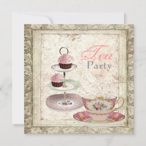Tuscany Country Bridal Shower Tea Party Invitation
