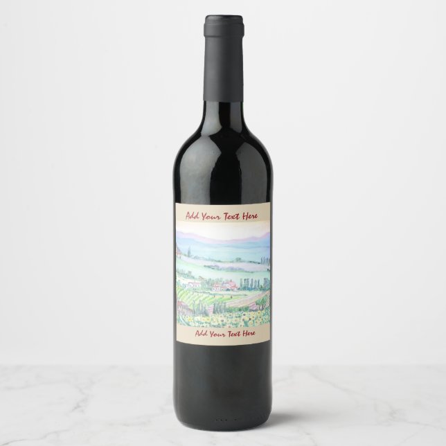Tuscany Countryside,  Bottle Label (Front)