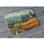 Tuscany countryside Italy van Gogh style Bath Mat<br><div class="desc">a beautiful painting in van Gogh style of the Tuscany countryside in Italy</div>