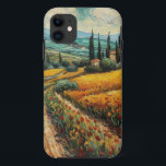 Tuscany countryside Italy van Gogh style iPhone 11 Case<br><div class="desc">a beautiful painting in van Gogh style of the Tuscany countryside in Italy</div>
