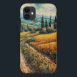 Tuscany countryside Italy van Gogh style iPhone 11 Case<br><div class="desc">a beautiful painting in van Gogh style of the Tuscany countryside in Italy</div>