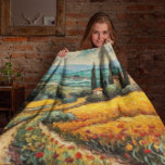 Tuscany countryside Italy van Gogh style Fleece Blanket<br><div class="desc">a beautiful painting in van Gogh style of the Tuscany countryside in Italy</div>