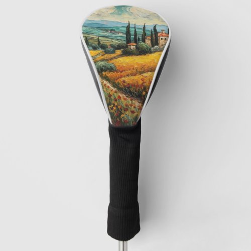 Tuscany countryside Italy van Gogh style Golf Head Cover