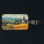 Tuscany countryside Italy van Gogh style Luggage Tag<br><div class="desc">a beautiful painting in van Gogh style of the Tuscany countryside in Italy</div>