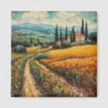 Tuscany countryside Italy van Gogh style Magnet<br><div class="desc">a beautiful painting in van Gogh style of the Tuscany countryside in Italy</div>