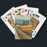 Tuscany countryside Italy van Gogh style Poker Cards<br><div class="desc">a beautiful painting in van Gogh style of the Tuscany countryside in Italy</div>