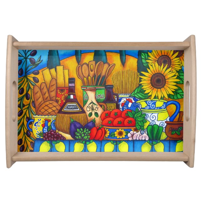 Tuscany Delights Serving Tray, Natural Tray (Front)