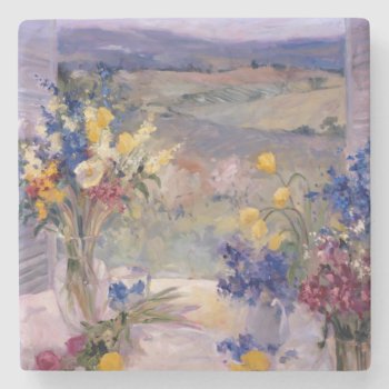 Tuscany Floral Stone Coaster by AuraEditions at Zazzle