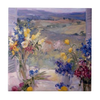Tuscany Floral Tile by AuraEditions at Zazzle