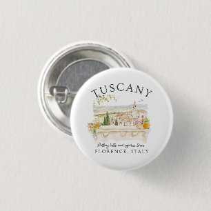 Tuscany Florence Travel – Rolling Hills & Trees Button