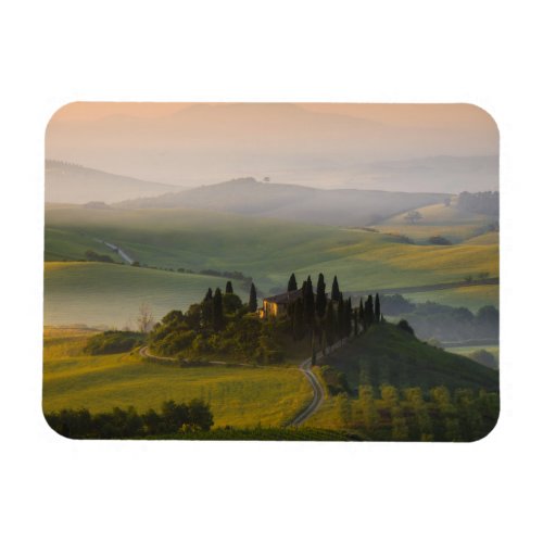 Tuscany hill landscape at sunrise magnet
