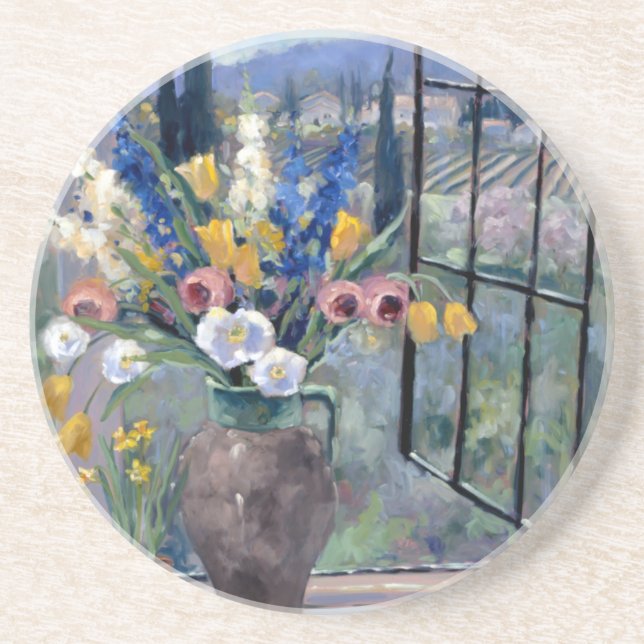 Tuscany Hillside II Sandstone Coaster (Front)