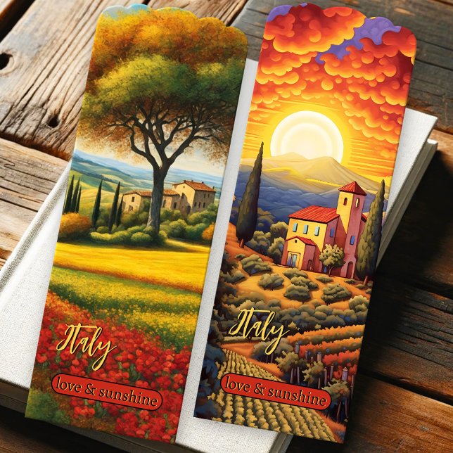 Tuscany Italian Fine Art Bookmarks (Fine art bookmark featuring paintings of Tuscany, Italy.)