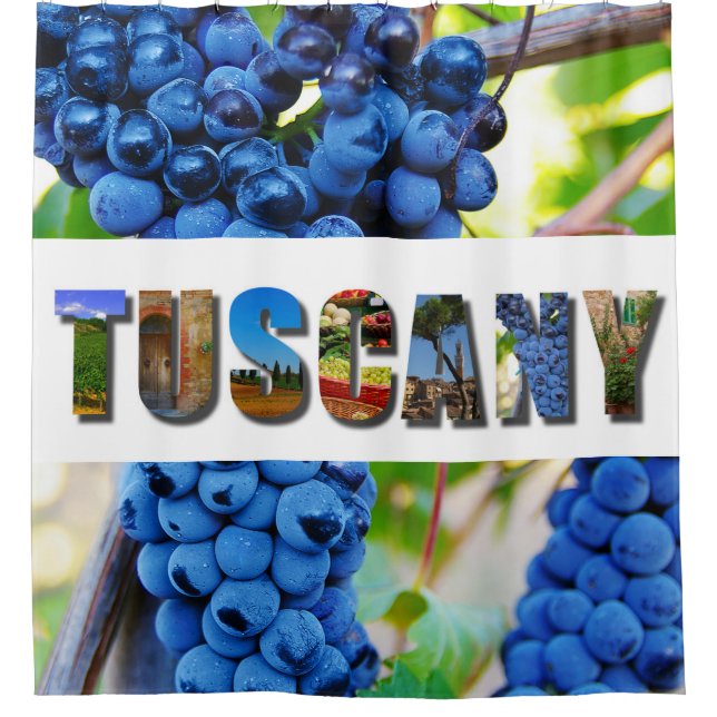 Tuscany Italian Vineyard Tuscan Travel Photos Shower Curtain (Front)